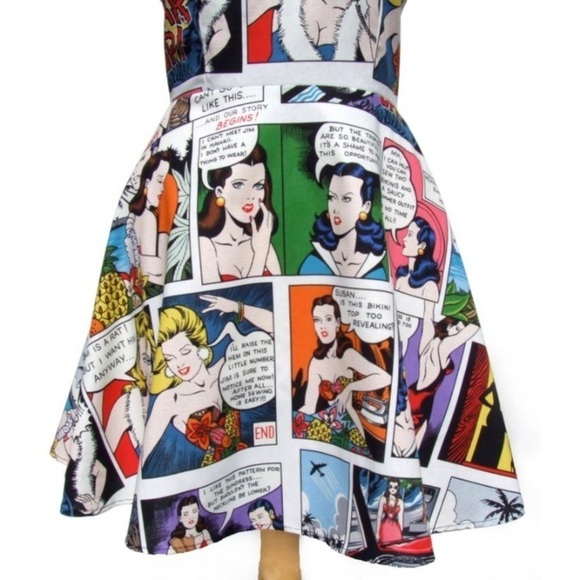 HOST PICK Hemet Comic Book PinUp Skater Dress - Picture 4 of 5